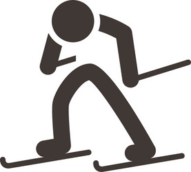 cross country skiing icon vector