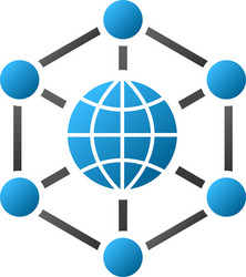 Global web nodes gradient icon vector