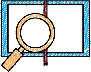 notebook with magnifying glass vector image