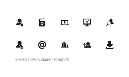 set of 10 editable network icons includes symbols vector image