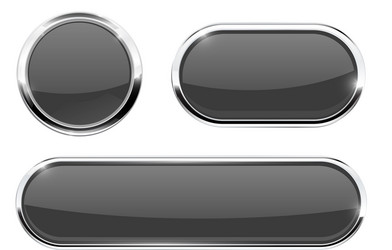Shiny Chrome Buttons vector image