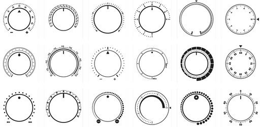 Adjustment dial rotary dials with round scale Vector Image