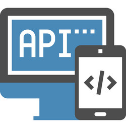 api interface flat web icon concept vector image