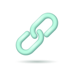 Blockchain link sign 3d cartoon symbol internet vector