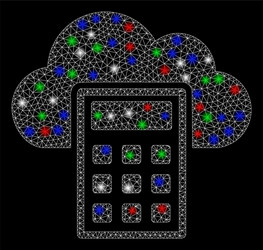 bright mesh network calculation with light spots vector image