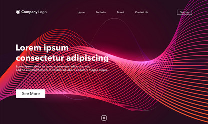 landing page abstract background website template vector image