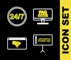 set line monitor with faq information vector image