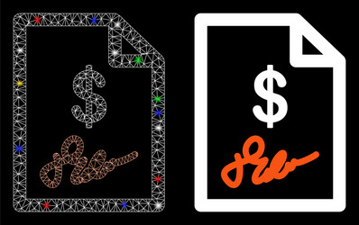 flare mesh network signed invoice icon with vector image