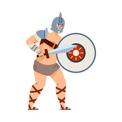 armed gladiator era roman empire on arena vector