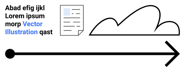 cloud storage concept with document and forward vector image