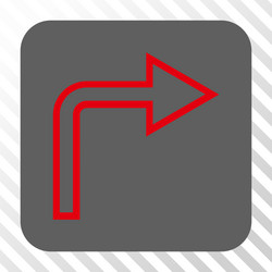 turn right rounded square button vector image