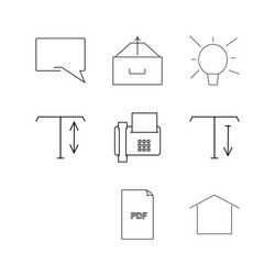 web linear icon set simple outline icons vector image