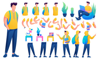 constructor for creating a young men create your vector image