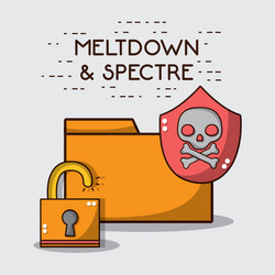 digital file with skull and security padlock vector image