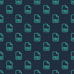 green line fb2 file icon isolated seamless pattern vector image