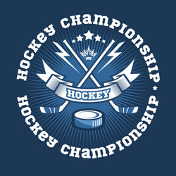 Hockey Championship Logo Labels Vector Image