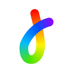 rainbow colored curl line cool colorful squiggle vector image