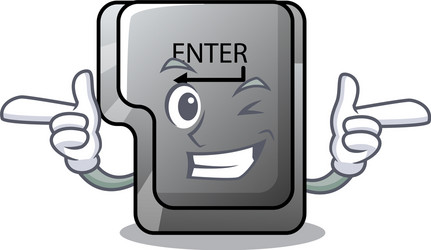 wink button enter on a keyboard character vector image