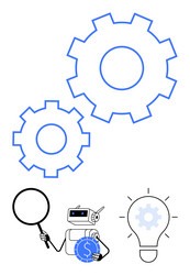 automation process concept featuring robot light vector image