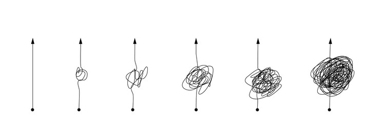 complex and simple line path set scribble vector