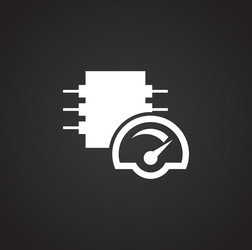 computer chip related icon on background vector image