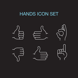 Hands icon set Royalty Free Vector Image - VectorStock
