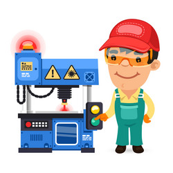 Laser Plotter Operator Working vector image