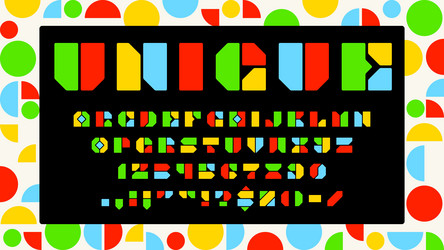 module block font modern abstract abc typeface vector image