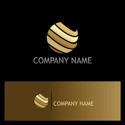 sphere abstract technology gold logo vector