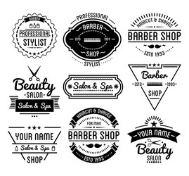 Vintage Barber & Spa Badges Vector Image