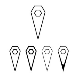 different navigation gps icons like hexahedron vector image