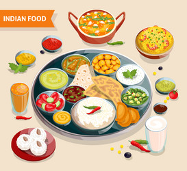 Indian food composition vector