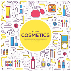 thin line makeup tools modern concept vector image