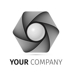 Abstract camera shutter logo Royalty Free Vector Image