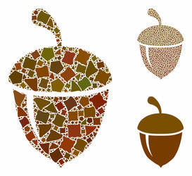 Acorn composition icon humpy elements vector