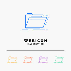archive catalog directory files folder 5 color vector image