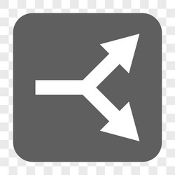 bifurcation arrow right rounded square button vector image