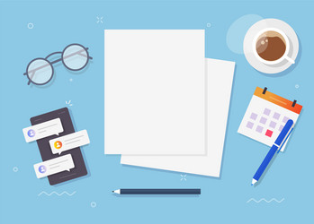 blank empty paper sheet document for copy space vector image