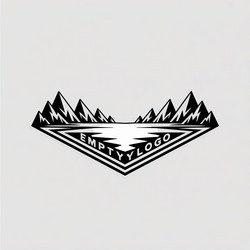 Mountain Lake Emblem Logo Vector Image