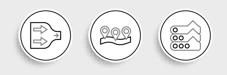 set line graph chart diagram arrow and location vector image