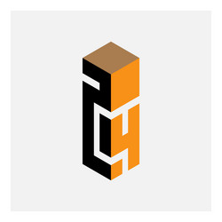 3d logo with numbers 2 and 4 or number 24 design vector image