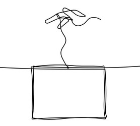 abstract picture frame with hand as continuous vector image