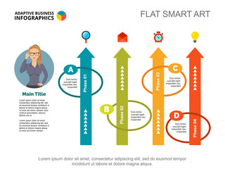 arrow chart with four elements template vector image