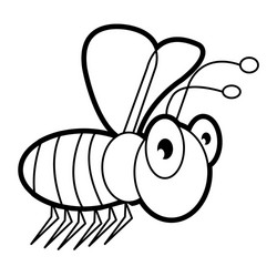 Bee cartoon bug life coloring page for toddl vector