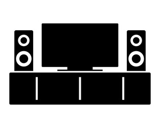 Home theater system icon tv set symbol creative vector