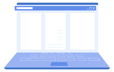 laptop screen with blank window frame computer vector image