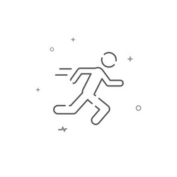 running man simple line icon symbol vector image