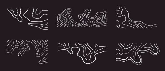 topography map shapes abstract wavy lines set vector image
