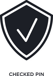 checked pin isolated icon simple element from vector image