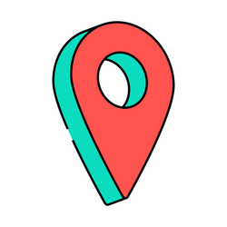 red pointer map location icon color vector image